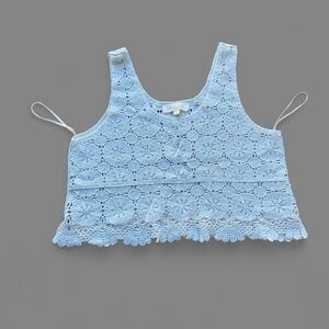 Rebellion cream Crochet Crop Tank